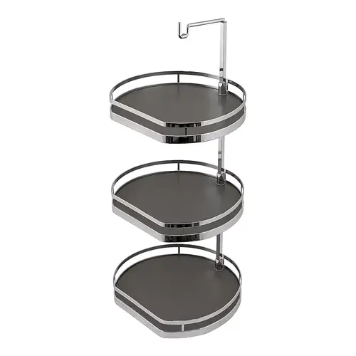 Twister Set, Melamine, Two or Three-Tray, for Upper Cabinets .1" Chrome/anthracite, height 38" - 42 1/4" Tray: Anthracite, Chrome