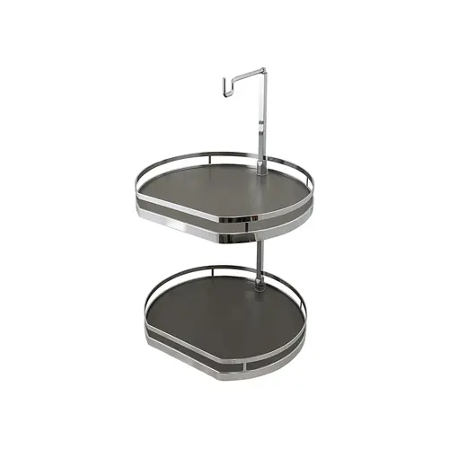 Twister Set, Melamine, Two or Three-Tray, for Upper Cabinets 18' Chrome/anthracite, height 25 15/16" - 30 1/2" Tray: Anthracite, Chrome