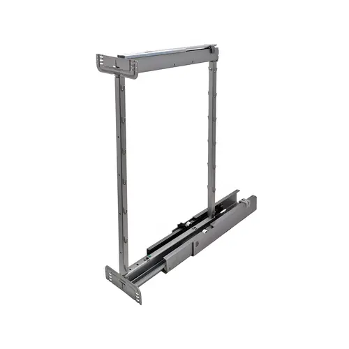 Dispensa Pull-Out Pantry Frame, Steel Material, Full Extension, 63-78-3/4" Installation Height, Silver Finish