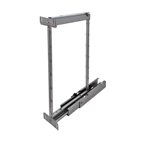 Dispensa Pull-Out Pantry Frame, Steel Material, Full Extension, 74-7/8-90-1/2" Installation Height, Silver Finish