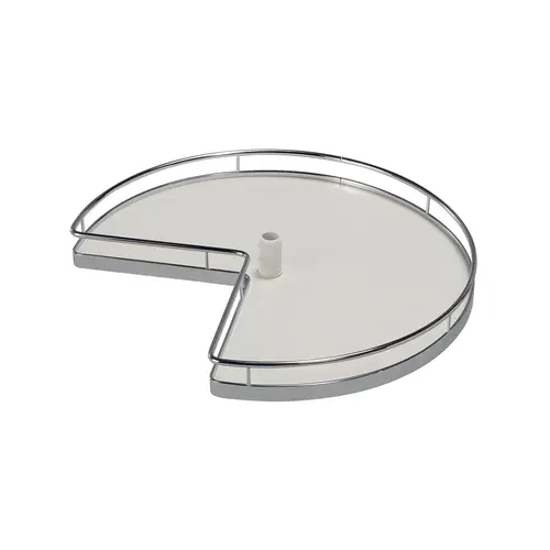 Kidney Shaped Wood Shelf, for Center Posts 28" 294 mm 444.5 mm 74.5 mm 268 mm 464 mm 94 mm 14" Chrome/White, diameter 28" Shelf: White, Surround: Chrome
