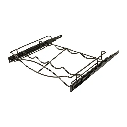 Pull-out Wine Tray, with Full Extension Slides 18" For interior cabinet width: (18") 457 mm; Stores 4 wine bottles; black Black