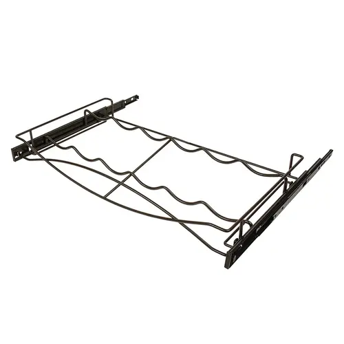 Pull-out Wine Tray, with Full Extension Slides 24" For interior cabinet width: (24") 610 mm; Stores 6 wine bottles; black Black