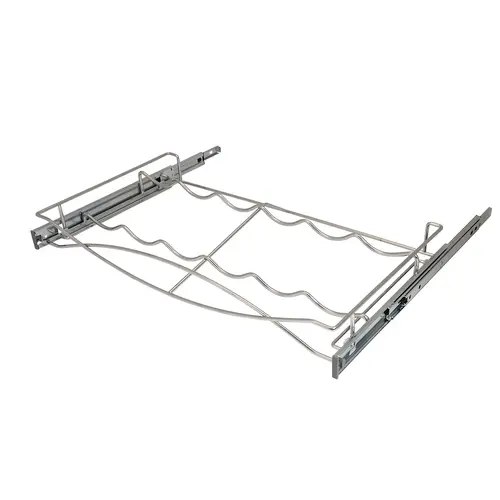 Pull-out Wine Tray, with Full Extension Slides 24" For interior cabinet width: (24") 610 mm; Stores 6 wine bottles Chrome