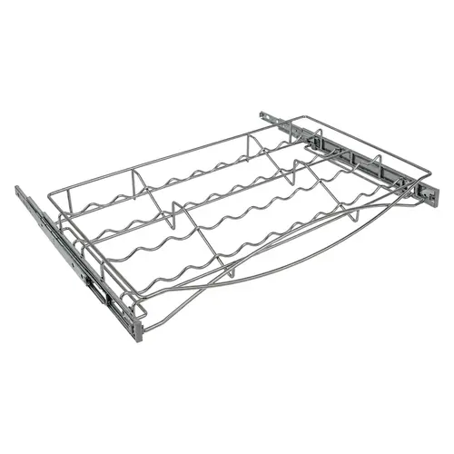 Pull-out Spice Tray, with Full Extension Slides 24" For interior cabinet width: (24") 610 mm; Stores 22 spices, chrome Chrome
