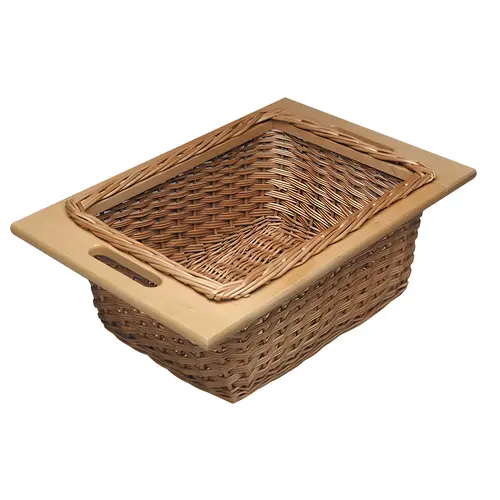 Wicker Basket, with Frame Handles 11 5/16" Width: 287 mm (11 5/16") Basket: Natural, dipped Frame: Lacquered