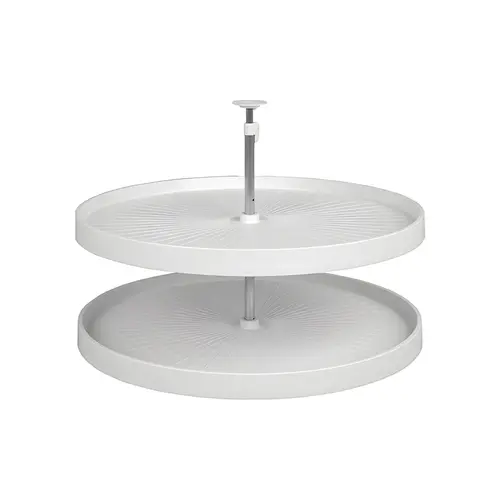 Lazy Susan Set, Full Circle, Plastic, Two-Tray 28" 70 lbs diameter 28", white 1, set White