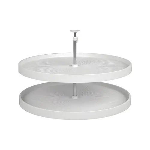 Lazy Susan Set, Full Circle, Plastic, Two-Tray 32" 95 lbs diameter 32", white 1, set White