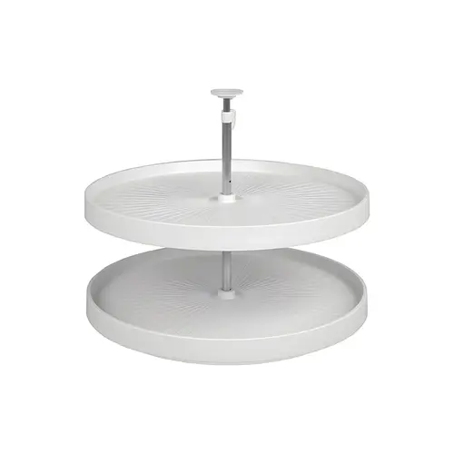 Lazy Susan Set, Full Circle, Plastic, Two-Tray 24" 50 lbs diameter 24", white; 1 set White