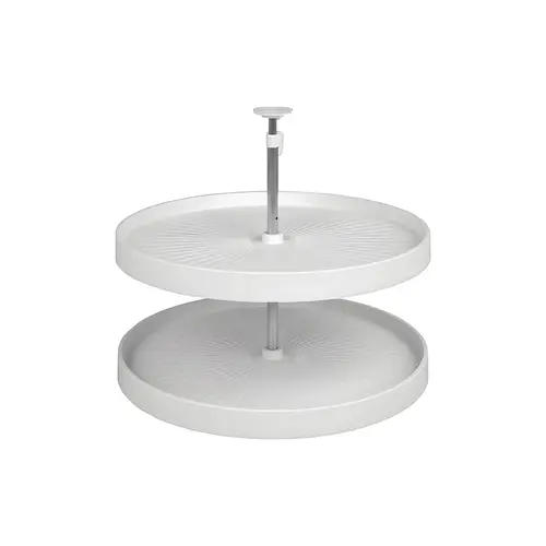 Lazy Susan Set, Full Circle, Plastic, Two-Tray 18" 28 lbs diameter 18", white, 1 set White