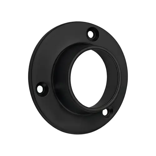 Round Closed Flange, Zinc Material, 1-1/4" and 1-5/16" Tubing Diameter, 2-3/4" Flange Outside Diameter, Matte Black Finish