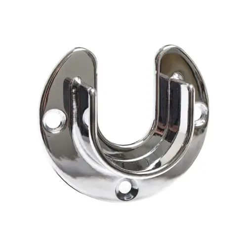 Open Flange, Zinc Material, 1-1/4" and 1-5/16" Tubing Diameter, 2-3/4" Outside Width, Polished Chrome Finish
