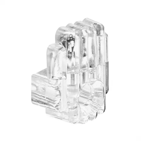 Mirror Clip, Plastic Material, 1/4" Mirror Thickness, Mounting Hardware For Residential And Commercial Mirror Installations, Clear Finish