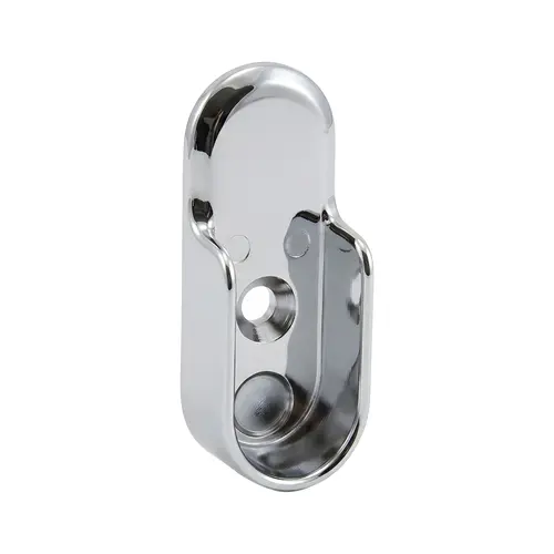 Deep Channel Flange, Zinc Material, 2 Pins, 3/16" Mounting Pin Diameter, 1-1/4" Mounting Pin Center-to-Center, Bright Chrome Finish
