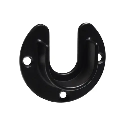 Open Flange, Zinc Material, 1-1/4" and 1-5/16" Tubing Diameter, 2-3/4" Outside Width, Matte Black Finish