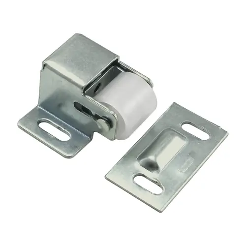 Roller Catch, Steel Material, 1-15/16" Overall Catch Length, 1" Mounting Tab Width, Zinc Finish