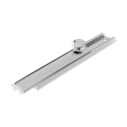 Slide Bolt, Brass Material, 3" Body Length, 11/16" Body Height, 15/16" Keeper Height, Polished Chrome Finish