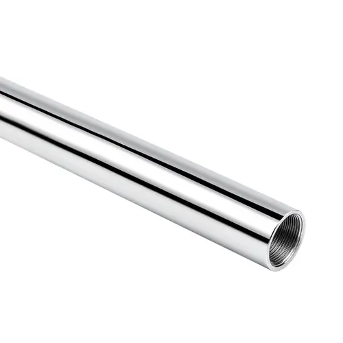 Tube, 48" Length, 1-5/16" Outside Diameter, Threaded Design, Steel Material, Polished Chrome Finish