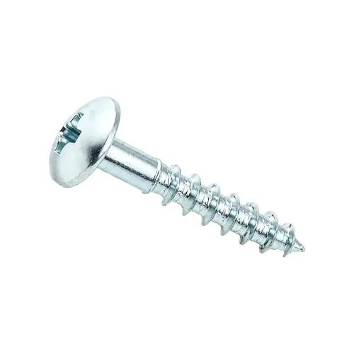 Screw, Steel Material, Cross head drive type, No. 8 size, 1-1/8" length, Zinc Plated Finish