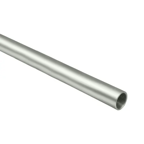 Tube, 48" Length, 1-5/16" Outside Diameter, Threaded Design, Aluminum Material, Structural Component, Dull Chrome Finish