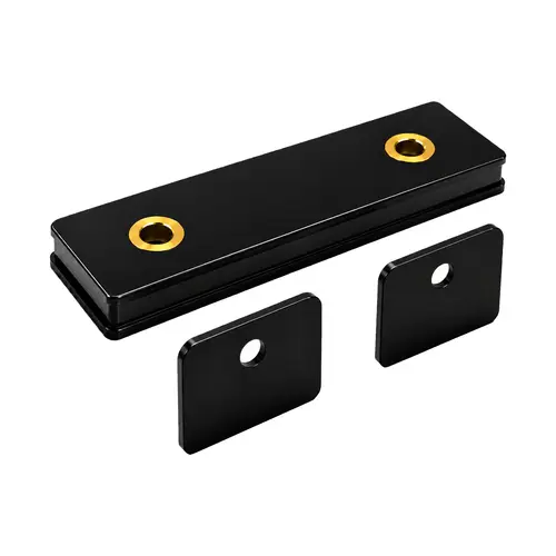 Magnetic Catch For Heavier Double Doors or Extra Large Single Cabinet Doors Steel Material, 3" Catch Length, Black Zinc Plating Finish