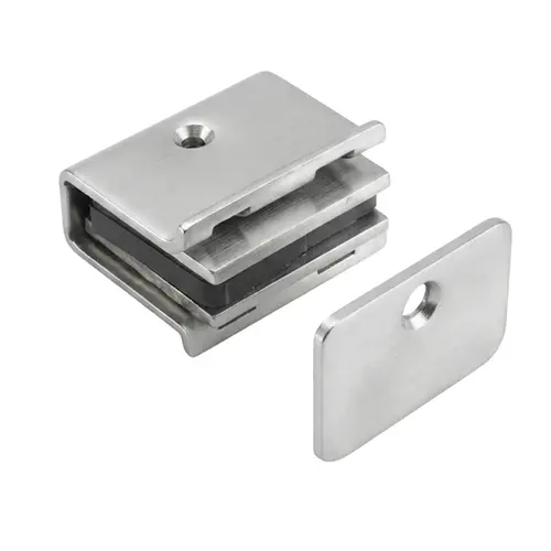 Snap-In Magnetic Catch For Metal Cabinet Doors, Aluminum Material, Self-Aligning Strike Plate, 1-1/8" Body Length, Aluminum Finish