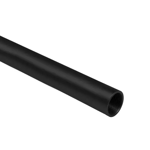 Tube, 1-5/16" Outside Diameter, 48" Length, Threaded Design, Aluminum Material, Matte Black Finish