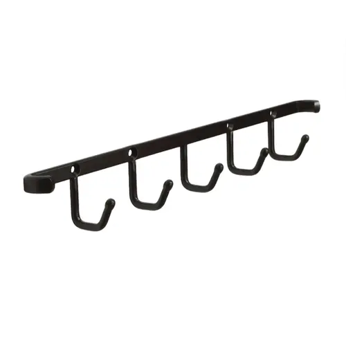 Multi-Hook With Screws, Steel Material, 11" Length, 1-5/8" Height, 1-1/2" Projection, Oil Rubbed Bronze Finish