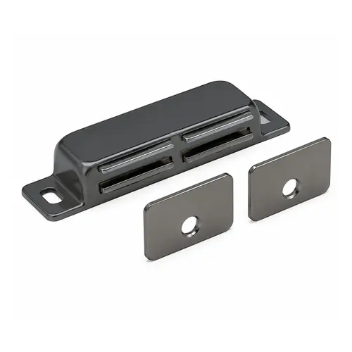Double Magnetic Catch, Stainless Steel Material, 3-1/8" Body Length, 11/16" Body Width, Anthracite Gray Finish