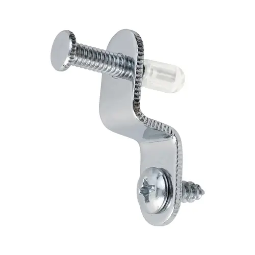 Mirror Clip, Aluminum Material, 1-1/4" Length, 3/8" Width, 9/32" Projection, Polished Chrome Finish