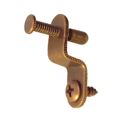 Mirror Clip, Aluminum Material, 1-1/4" Length, 3/8" Width, 9/32" Projection, Bronze Finish