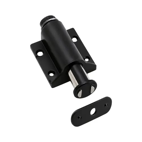 Single Magnetic Touch Latch, Plastic Case Material, 1-25/32" Closed Length, 2-7/32" Open Length, Black Finish