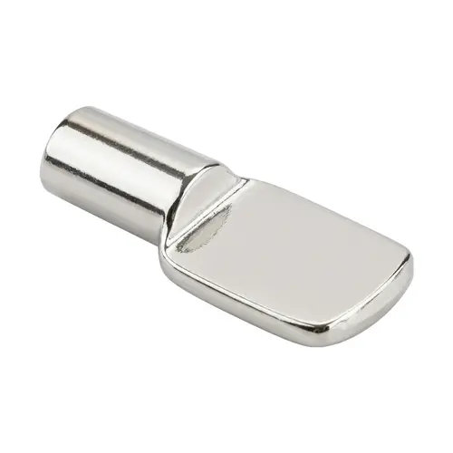 Shelf Support, Steel Material, Flat Paddle Style, 3/16" Pin Diameter, 3/4" Overall Length, Bright Nickel Finish