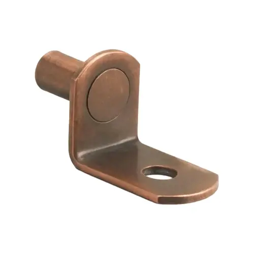 Shelf Support, Steel Material, Right Angle Design, 1/4" Pin Diameter, 3/4" Support Arm Length, Antique Copper Finish