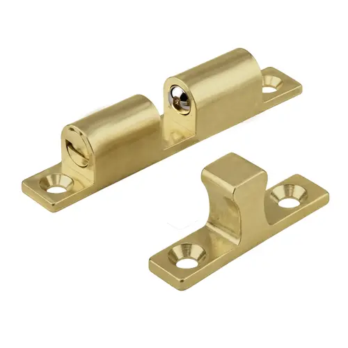 Tension Ball Catch, Brass Material, 1-15/16" Body Height, 7/16" Body Width, Dull Brass Finish