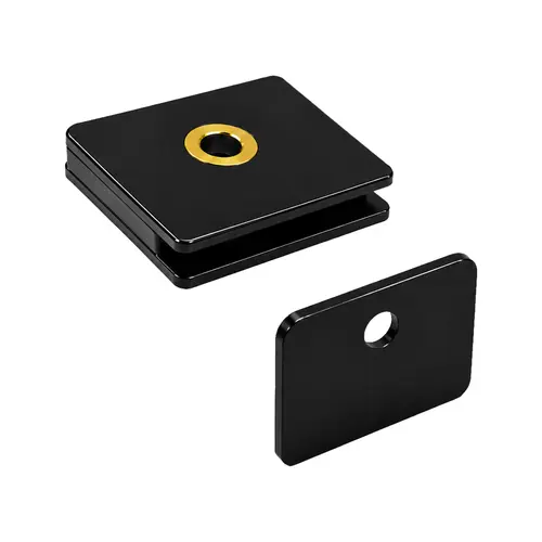 Magnetic Catch For Single Cabinet Doors, Steel Material, 1" Length, 59/64" Width, Black Zinc Plating Finish