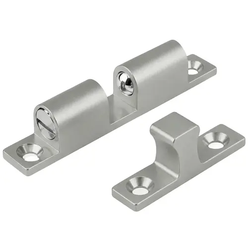 Tension Ball Catch, Brass Material, 2-23/32" Body Height, 19/32" Body Width, Dull Chrome Finish