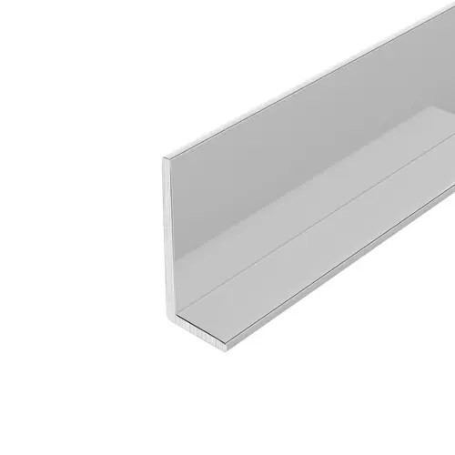 L Channel, Aluminum Material, 5/8" H x 5/16" W Size, 144" Length, 3/64" Thickness, Polished Aluminum Anodized Finish