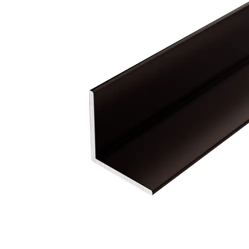 L Channel, Aluminum Material, 1" H x 1" W Size, 144" Length, 1/16" Thickness, Oil Rubbed Bronze Finish