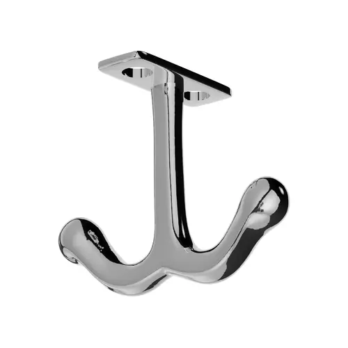 Coat and Hat Hook, Zamak Material, 1-3/8" Base Length, 3/4" Base Width, 2-3/16" Projection, Polished Chrome Finish