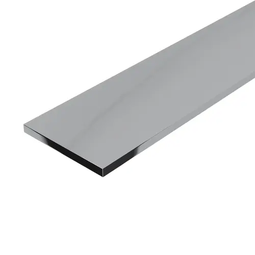 Closure Strip, Aluminum material, 144" Length, 11/16" Strip Face Width, 0.055" Strip Thickness, Polished Aluminum Anodized finish