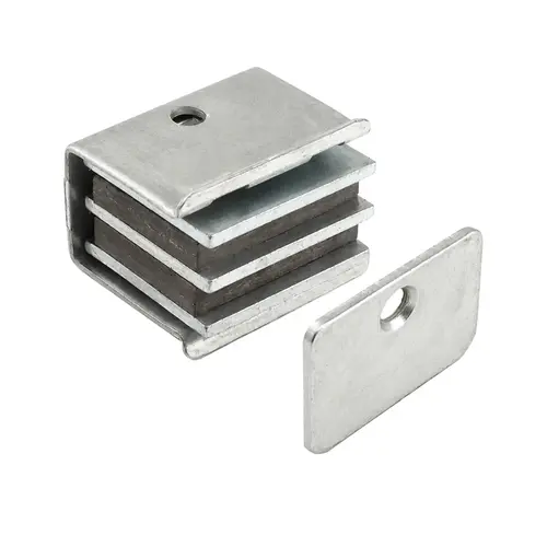Snap-In Magnetic Catch For Heavier Metal Cabinet Doors, Aluminum Material, Self-Aligning Strike Plate, Aluminum Finish