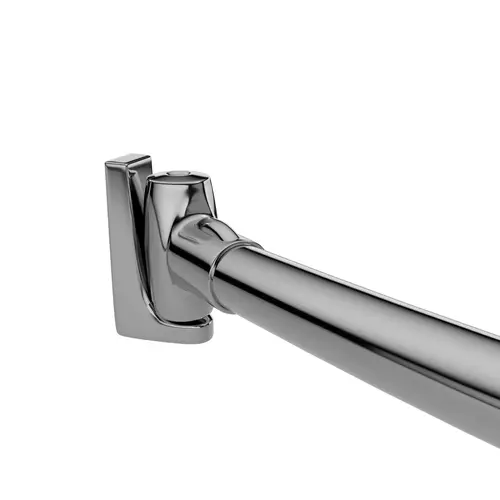 Curved Shower Rod Kit, Stainless Steel Material, 60" Length, Steel Finish