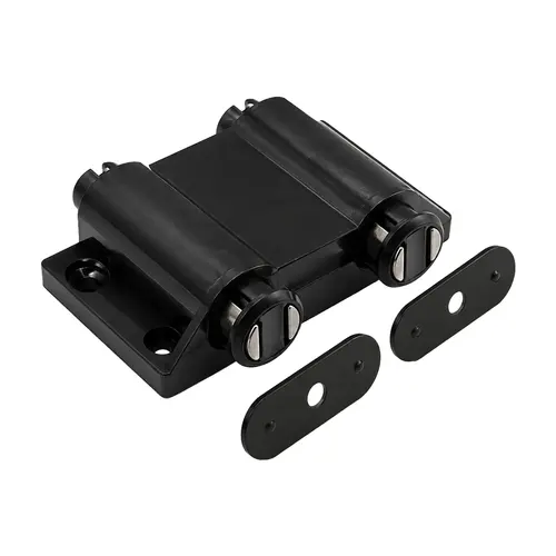Double Magnetic Touch Latch, Plastic Case Material, 2-5/16" Body Width, 1-11/32" Body Length, 11/16" Body Height, Black Finish