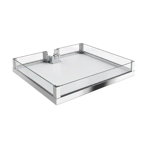 Tray Set (of Four), for LAVIDO Pantry Pull-Out 449 mm 21" 17 11/16" Chrome/White, 449 mm (17 11/16") Shelf: White, Shelf: White Surround: Chrome