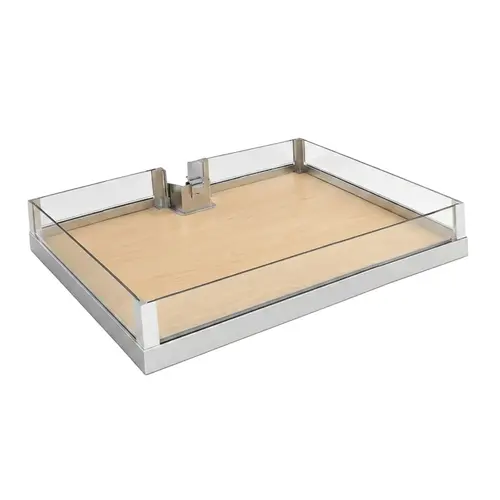 Tray Set (of Four), for LAVIDO Pantry Pull-Out 549 mm 24" 21 5/8" Chrome/Maple, 549 mm (21 5/8") Shelf: Maple Surround: Chrome