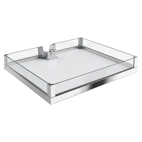Tray Set (of Four), for LAVIDO Pantry Pull-Out 549 mm 24" 21 5/8" Chrome/White, 549 mm (21 5/8") Shelf: White, Shelf: White Surround: Chrome