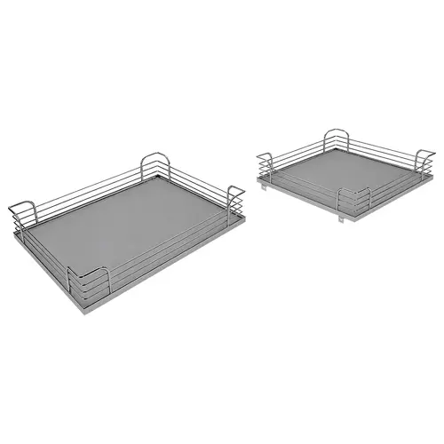 Tray Set, for Magic Corner II Chrome surround/gray bottom Shelf: Gray, Surround: Chrome