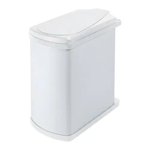 Side Panel/Door Mounted Waste Bin, Side Panel/Door Mounted 20 5/16" 18 7/8" Installation behind hinged doors, White/light gray Plastic, White/light gray