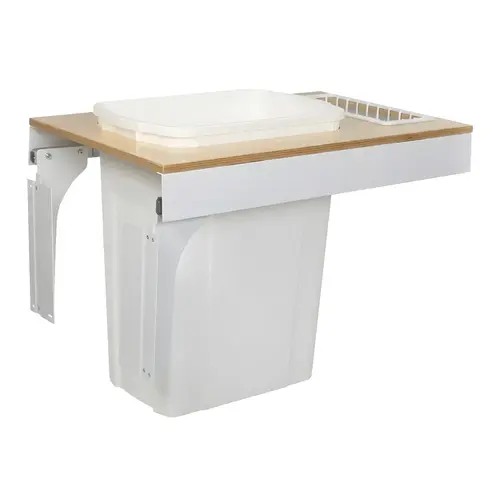 Waste Bin Pull-Out, KV Wood Frame, Side Mount, Single, Depth is 23 3/16" 33 l 35 qt. 445 mm 292 mm 17 1/2" TSC12-1-35WH 11 1/2" White, capacity: 35 qt. White